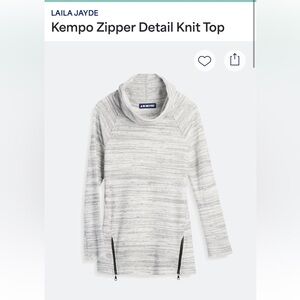 Laila Jayde Gray Knit Sweater with Zipper Detail
